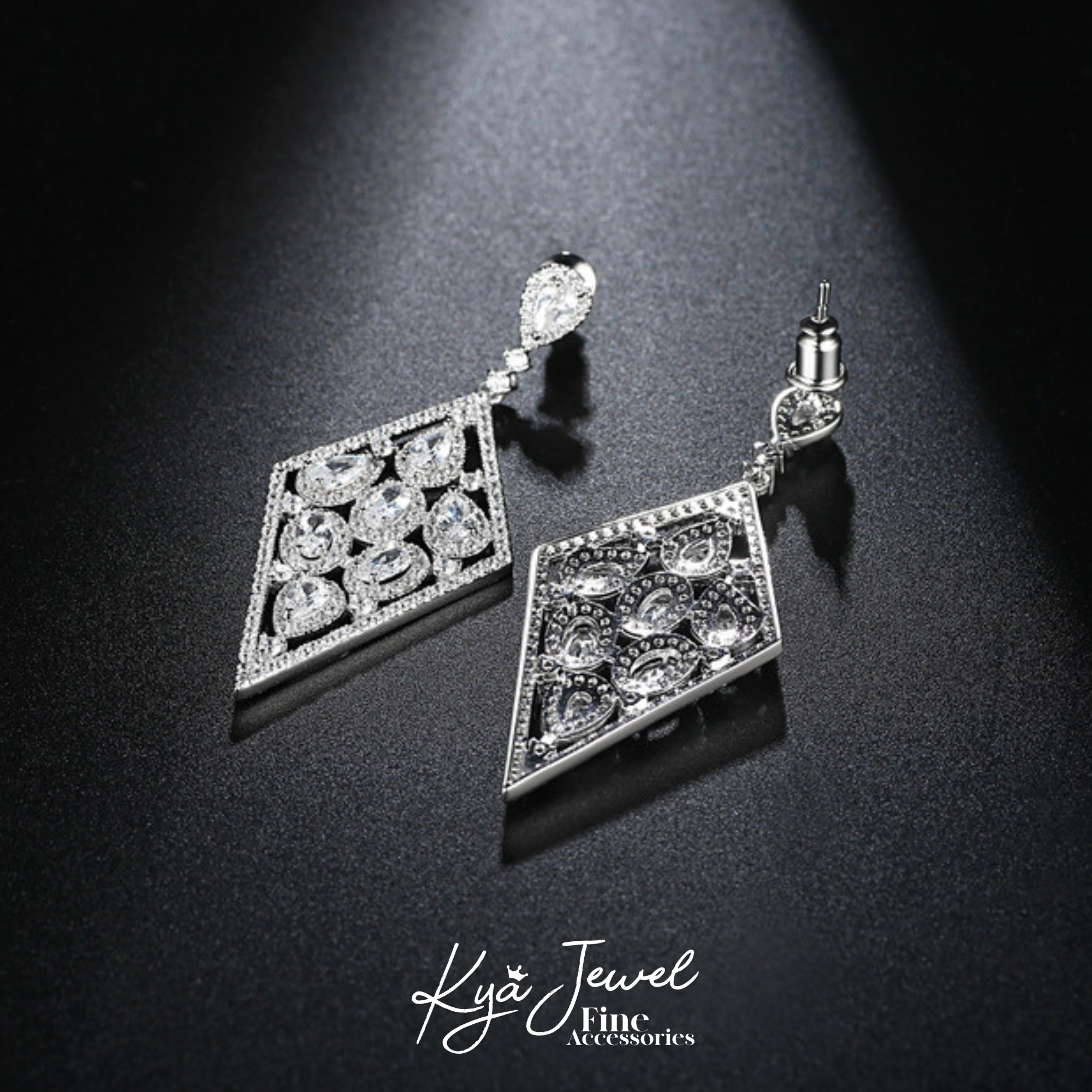  Khuyên tai nữ Sparkling Rhombus 