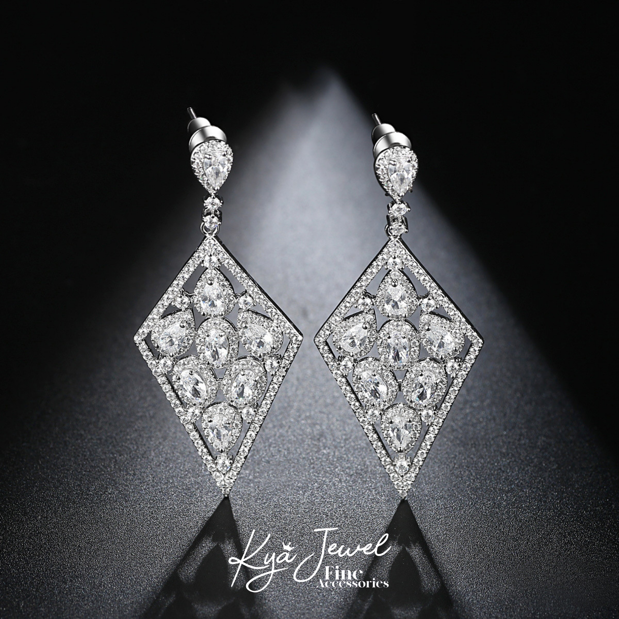  Khuyên tai nữ Sparkling Rhombus 