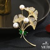  Cài áo chuồn chuồn đậu nhánh lá rẽ quạt 