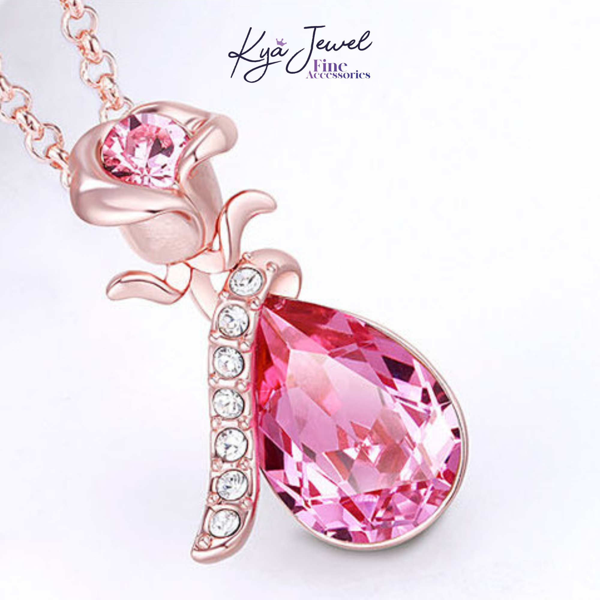  Dây chuyền nữ Golden Rose Swarovski cao cấp 