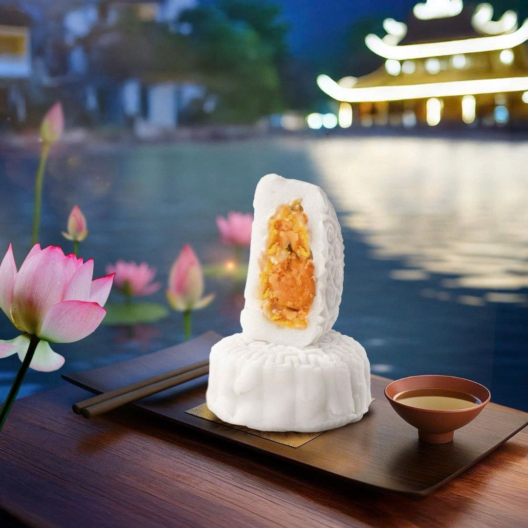 BÁNH DẺO ĐẬU XANH TRỨNG MUỐI (SALTED EGG AND MUNG BEAN STICKY RICE MOONCAKE)