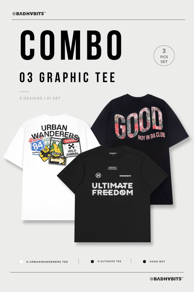 [COMBO 3 ÁO - SIZE XS] ÁO THUN S-URBANWANDERERS / S-ULTIMATE / GOOD BOY