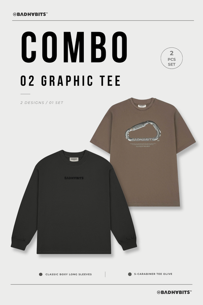 [COMBO 2 ÁO - SIZE S] ÁO THUN S-CARABINER / CLASSIC BOXY LONG SLEEVES