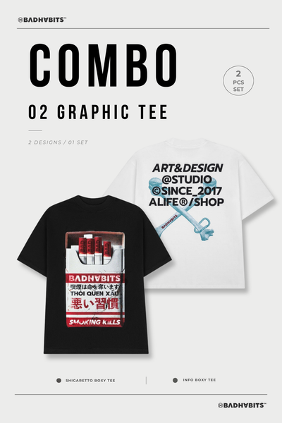 [COMBO 2 ÁO - SIZE S] ÁO THUN INFO / SHIGARETTO