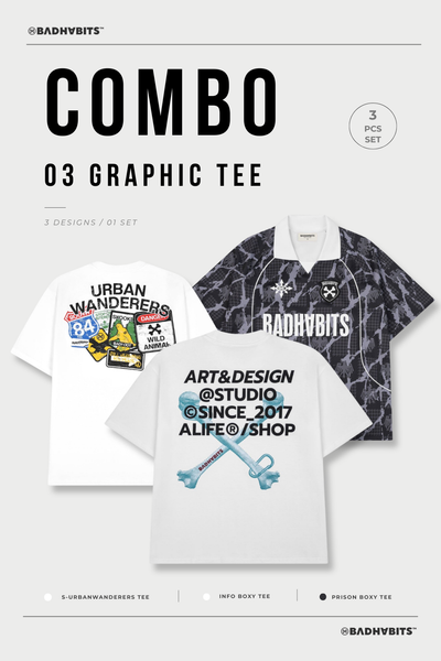 [COMBO 3 ÁO - SIZE S] ÁO THUN S-URBANWANDERERS / PRISON / INFO