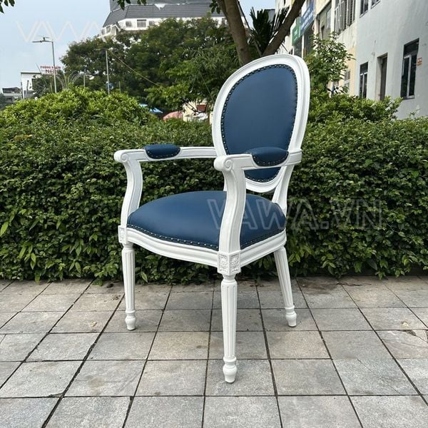  Ghế ăn Tân Cổ Điển Louis lưng tròn có tay 