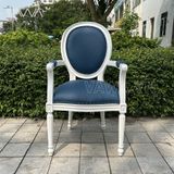  Ghế ăn Tân Cổ Điển Louis lưng tròn có tay 