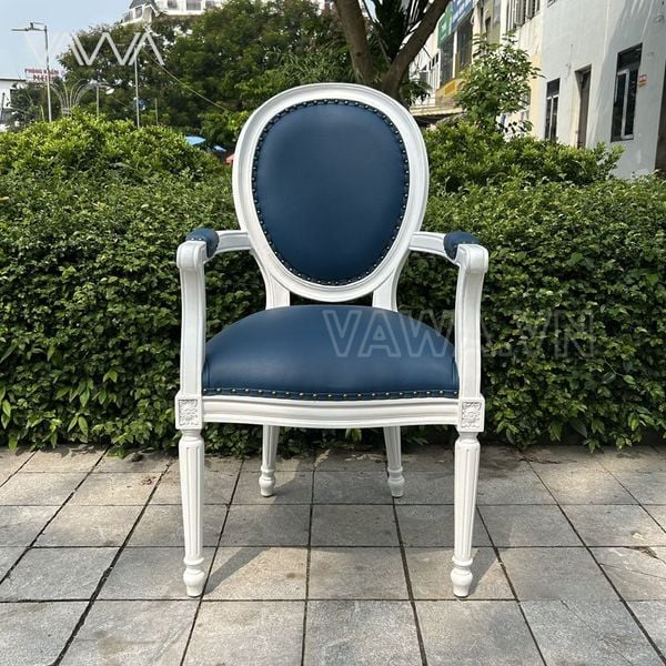  Ghế ăn Tân Cổ Điển Louis lưng tròn có tay 