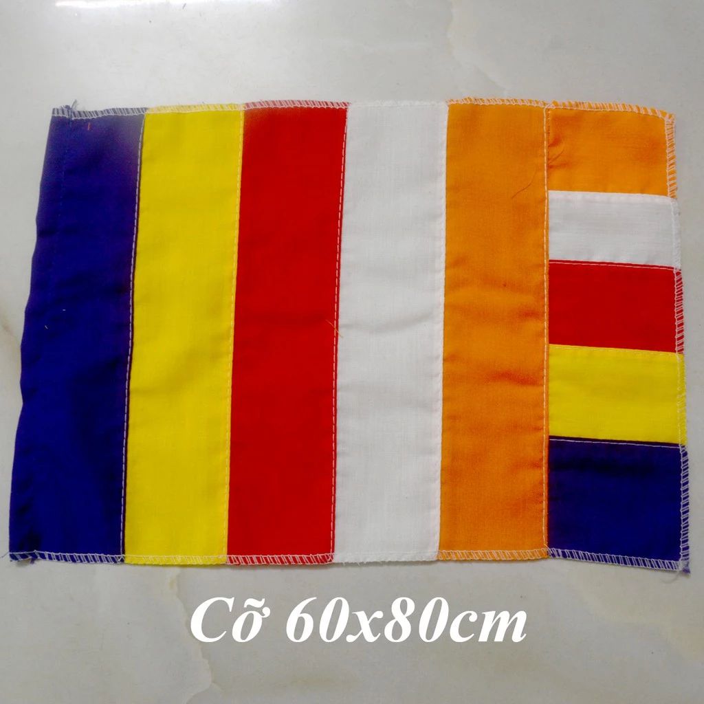 Lá cờ Phật giáo, cờ Ngũ sắc treo đình chùa Mừng lễ Phật đản - Nhiều cỡ
