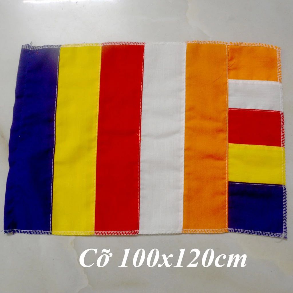 Lá cờ Phật giáo, cờ Ngũ sắc treo đình chùa Mừng lễ Phật đản - Nhiều cỡ