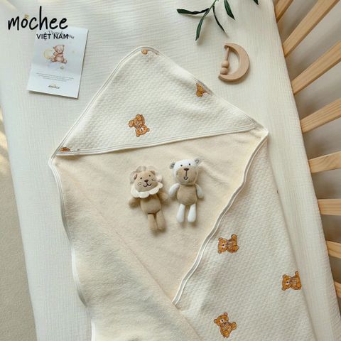 Ủ choàng lụa cotton chần bông lót lông Mochee ( các mẫu )