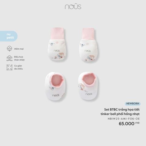 Set BTBC trắng họa tiết tinker bell phối hồng nhạt NB Nous Petit