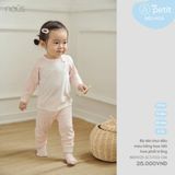 Bộ dài chui đầu màu hồng họa tiết hoa phối trắng Nous Petit