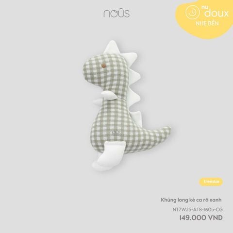 Gấu bông khủng long kẻ ca rô xanh FS Nous