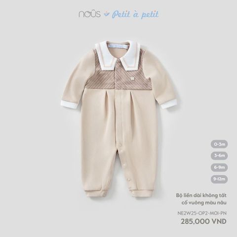 Body liền dài không tất cổ vuông màu nâu Nous Petit à petit ( Caro )
