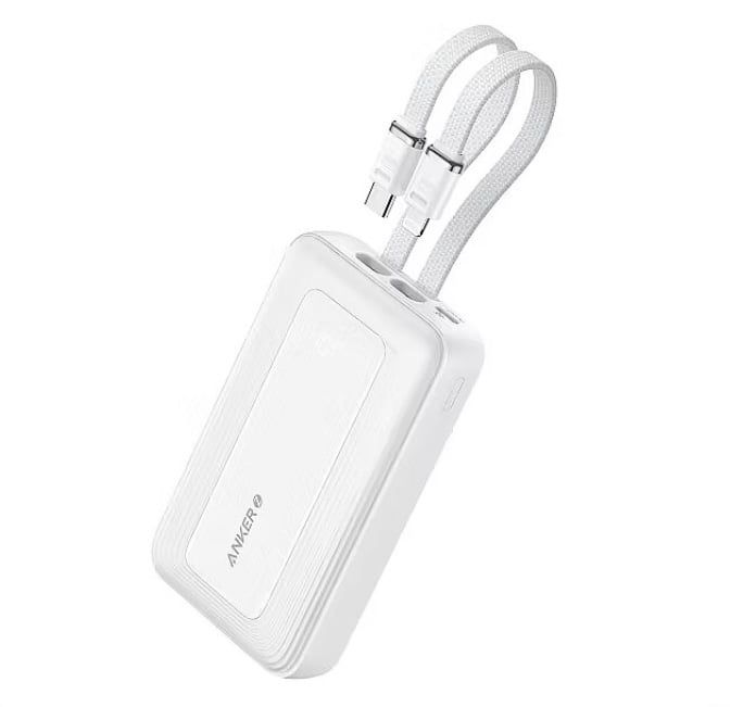 Sạc dự phòng Anker Zolo 1A1C 30W 10000mah (Built-In USB-C and Lightning ) Trắng A1680H21