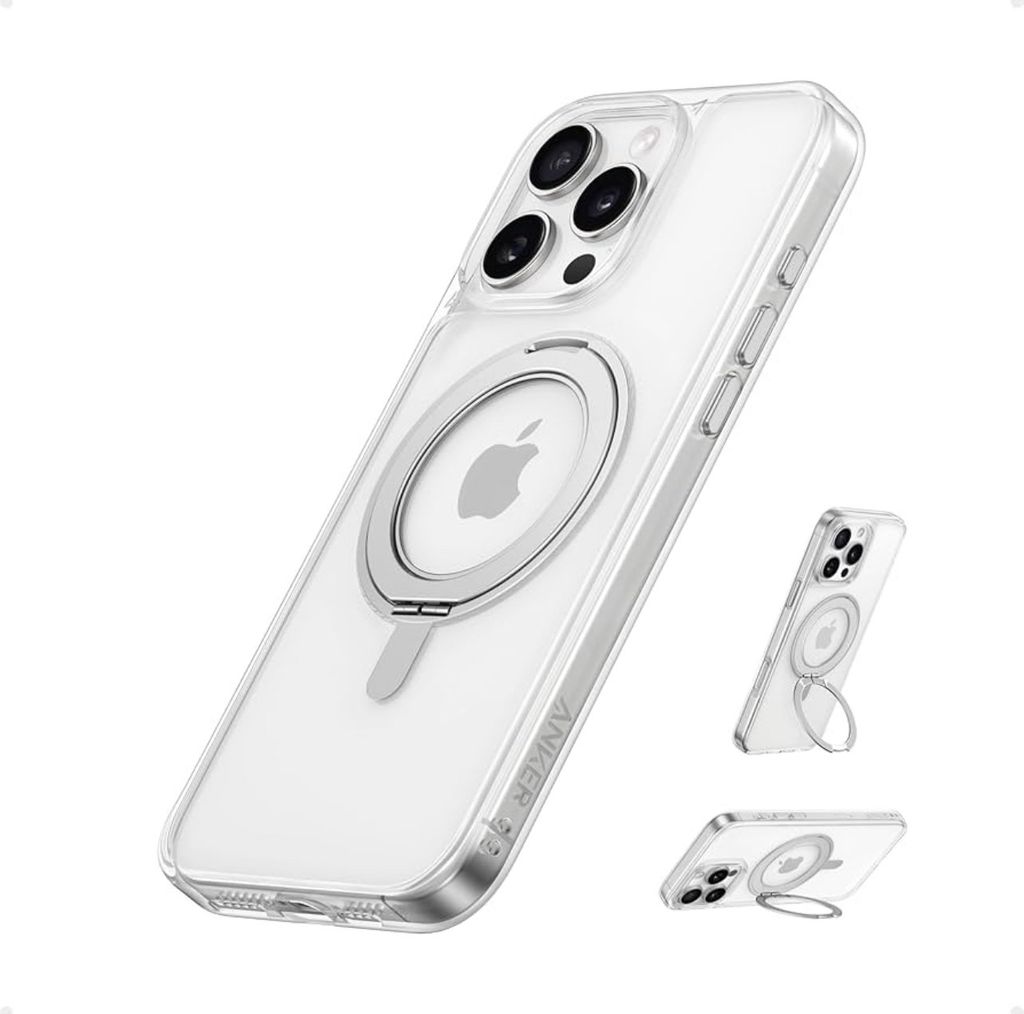 Ốp lưng Anker MagGo Magnetic 360° Ring Stand iPhone 16 Pro Trong suốt (Clear) A90H1H0A