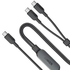 Cáp sạc Anker 2-in-1 140W C-C 1.2m Nylon Đen A8895H11