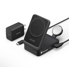 Bộ sạc Anker 1C 15W (đế sạc không dây A2557 kèm củ, cáp sạc)