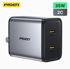 Sạc Pisen BOLT Lite 35W 2-Port GaNUltra Fast Charger(US)