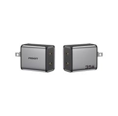 Sạc Pisen BOLT Lite 35W 2-Port GaNUltra Fast Charger Cable Set(US)