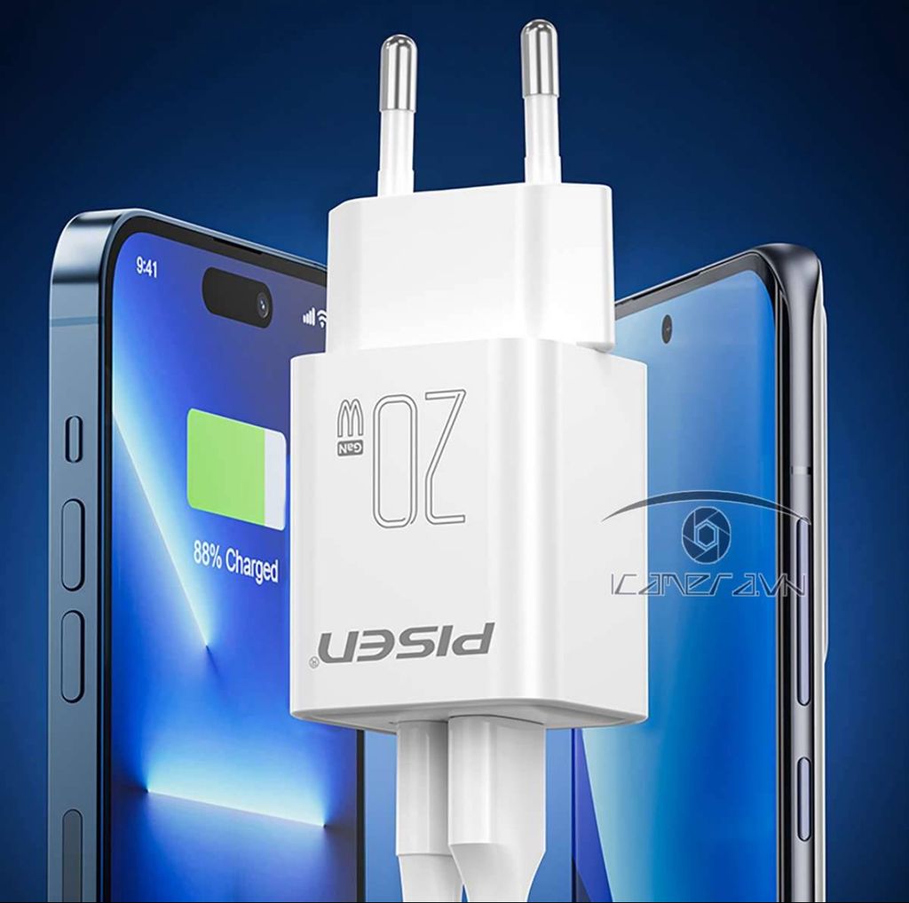 Cốc PISEN QUICK - Vivid USB-C 20W 1C1A CL1000 GaN EU model TC-082AC20G