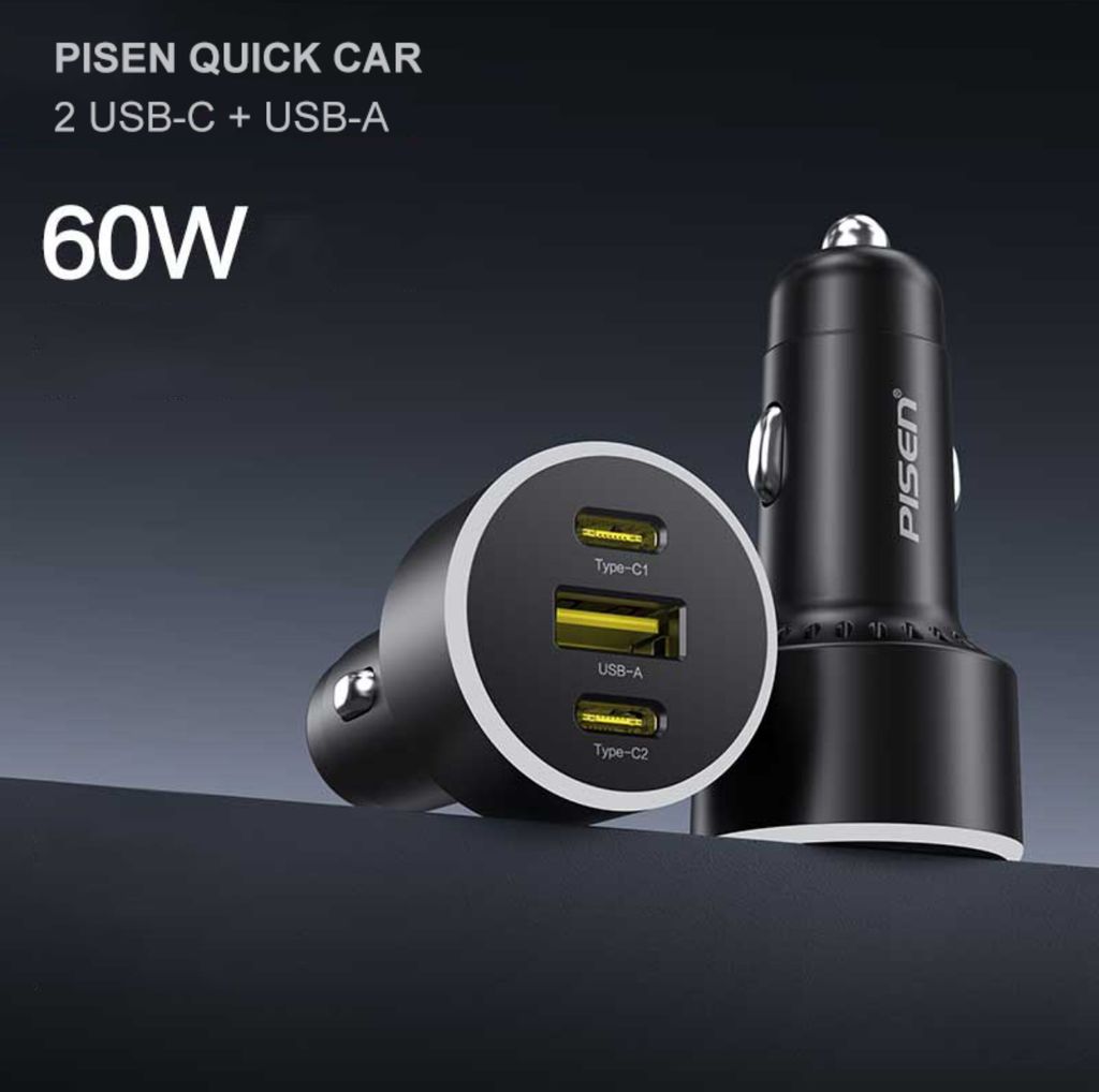 Sạc PISEN QUICK Car 60W 2C1A model TP-C79(GLB)