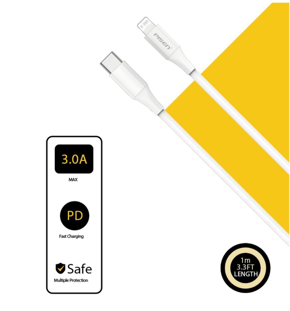 Cáp PISEN QUICK - Mr White Lightning USB-C 1m, trắng - Global model CL-PD-1000 (GLB)