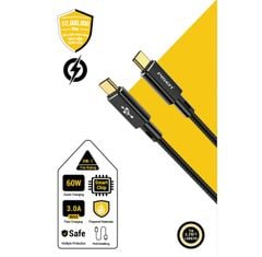 Cáp PISEN QUICK Platinum USB-C (C-C) PD60W 1m,fully compatible, Magic Black - Global model CC-PD12-1000 (GLB)