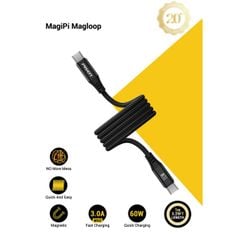 Cáp PISEN PRO MagiPi Magloop USB-C 60W 1m , Magic black model CC-FC22-1000 (GLB)