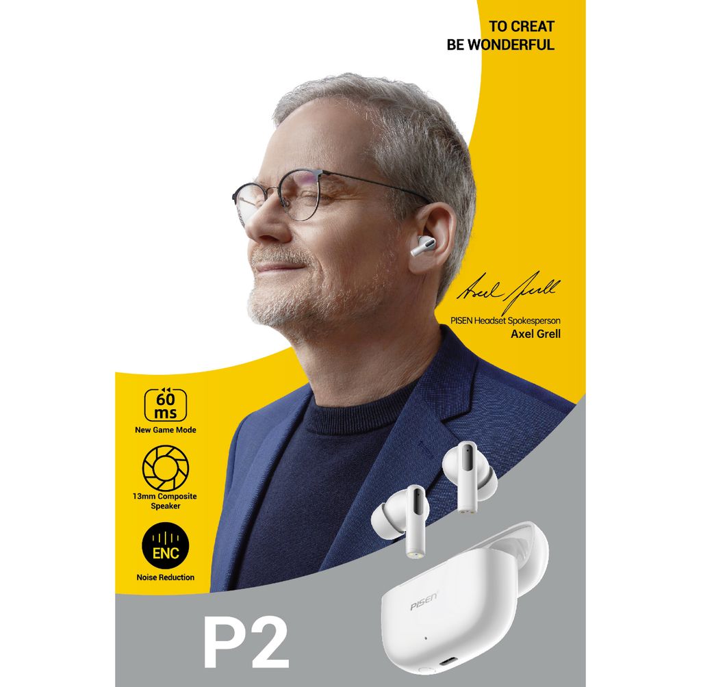 PISEN- P2 TWS Headset - Dualmode model BHD-TW13