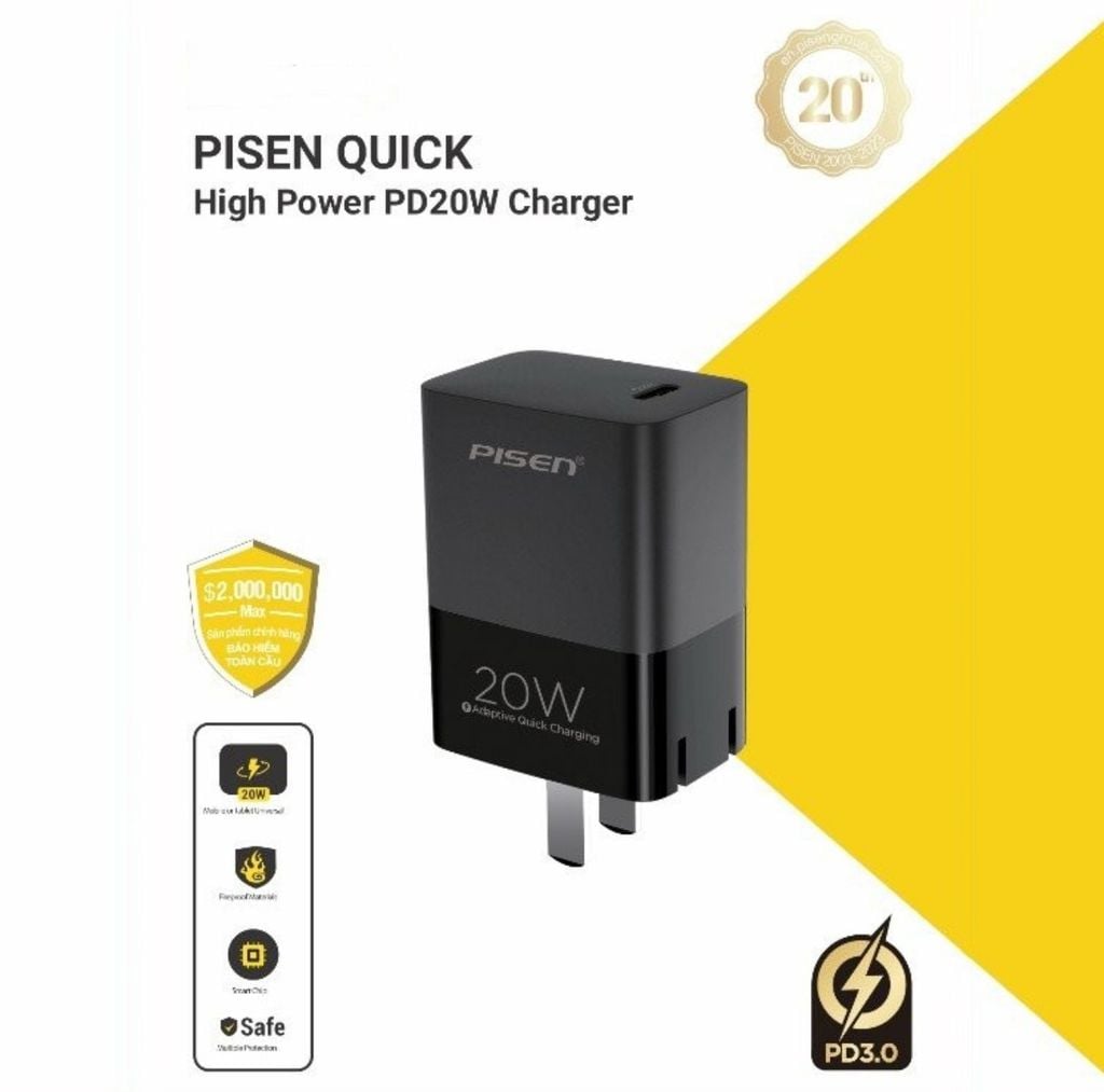 Sạc PISEN Quick High Power PD20W model PSD01-C-1