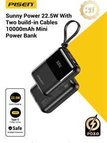 Sạc dự phòng PISEN QUICK POWERLink Sunny 22.5W 10000mAh ( C & L) model TP-D096 (GLB)