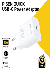 Sạc PISEN QUICK - Mr White USB-C 20W (EU) model A829-120167C-EU1