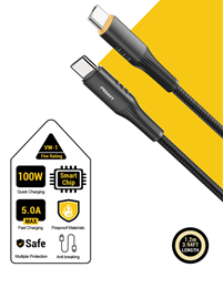 Cáp PISEN QUICK-Fox interlligent PowerOff USB-C PD 100W 1.5m, fully compatible - Global model LT-CC03-1200 (GLB) - IPO