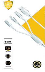 Cáp PISEN - Star Speed 3-in-1 (Lightning/USB-C/Micro)  Braided  1.8m Sliver model AP-FC17-1800 (GLB)