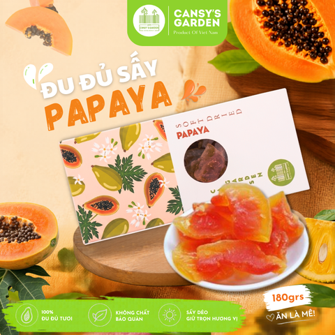 Hộp 180gr - Vị Truyền Thống Đu Đủ Sấy Dẻo
