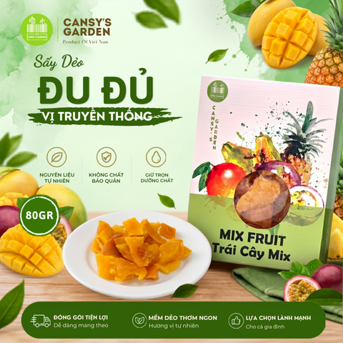 Hộp 80gr - Trái Cây Sấy Dẻo Mix 3 Loại Vị Truyền Thống