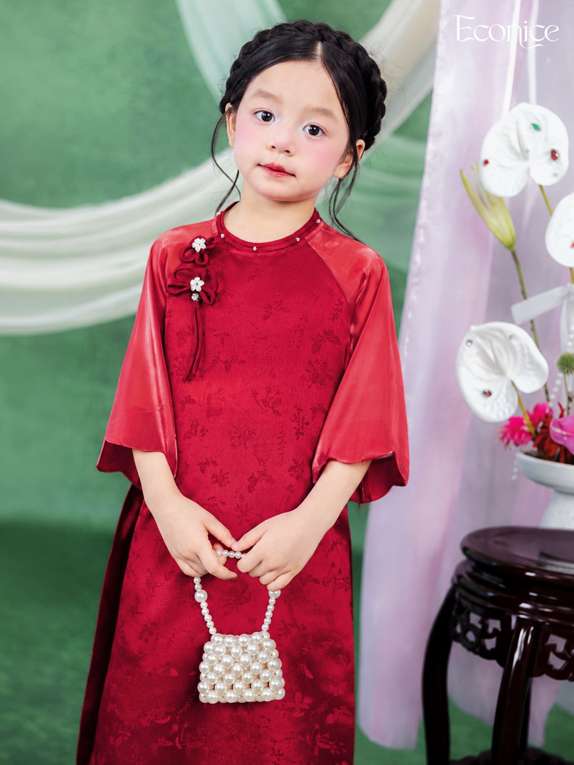 Set áo dài cách tân bé gái Econice Thanh An