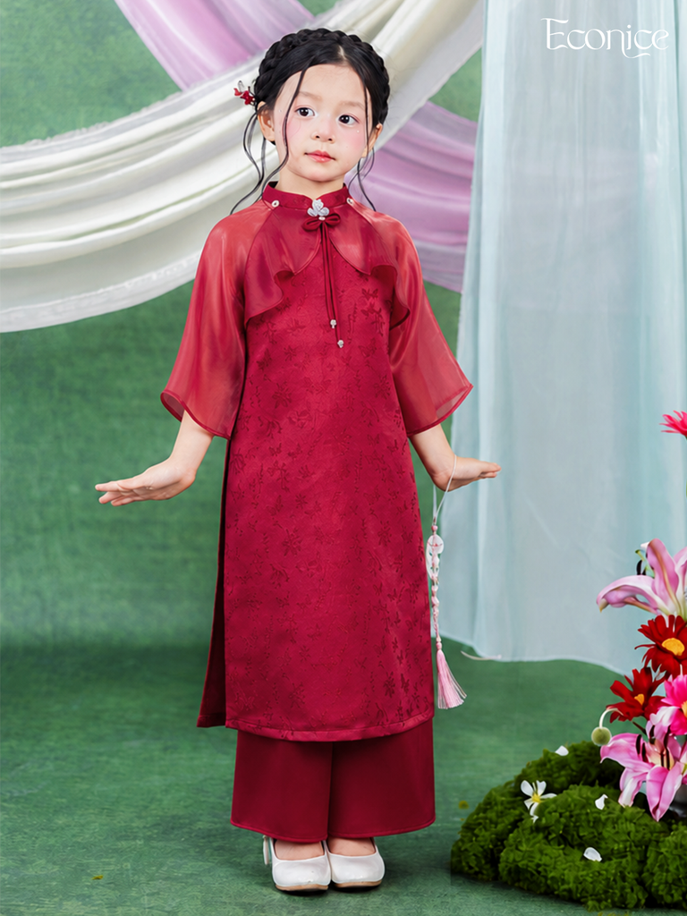 Set áo dài cách tân bé gái Econice Minh Yên