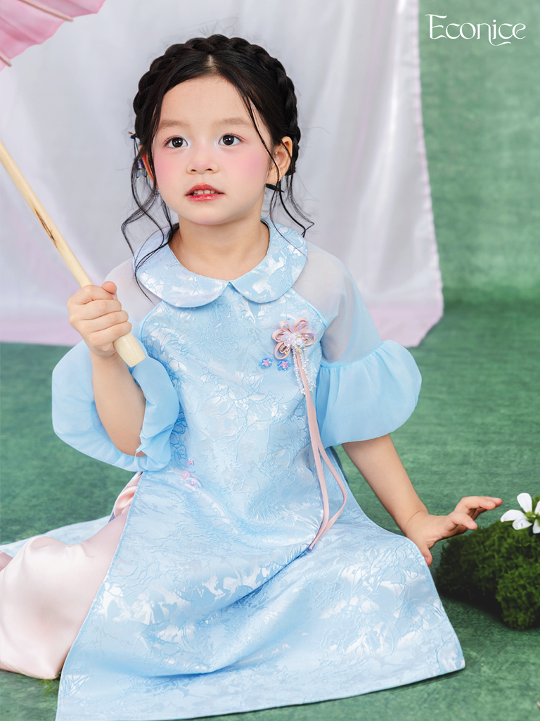 Set áo dài cách tân bé gái Econice Lâm Linh
