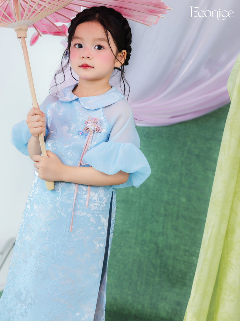 Set áo dài cách tân bé gái Econice Lâm Linh