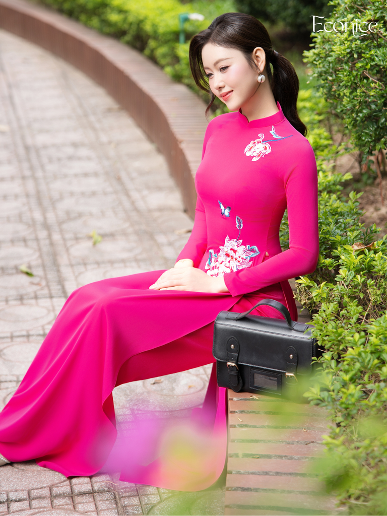 Set áo dài nữ truyền thống Econice Quế Hoa