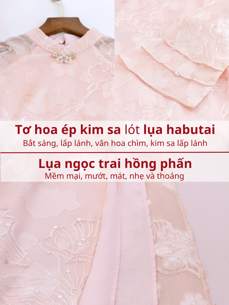 Set áo dài cách tân nữ Econice Đào Uyển