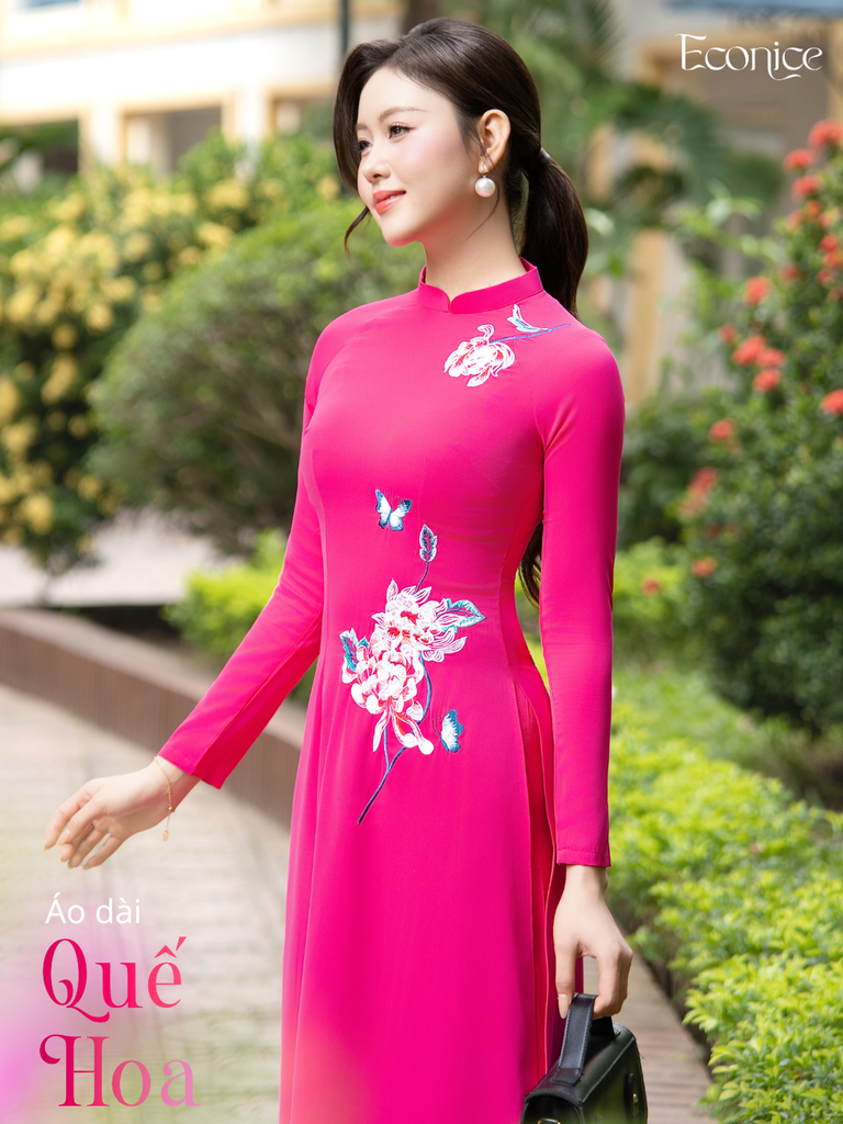 Set áo dài nữ truyền thống Econice Quế Hoa