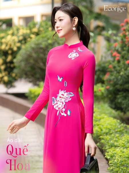 Set áo dài nữ truyền thống Econice Quế Hoa