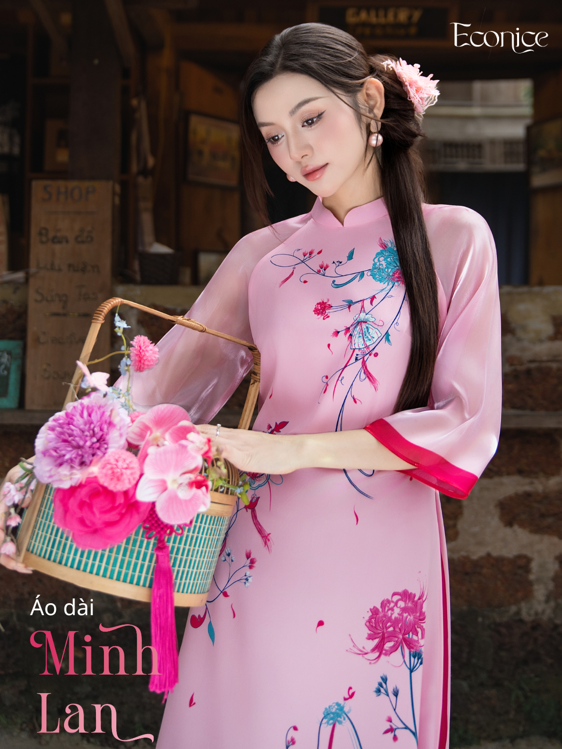 Set áo dài cách tân nữ Econice Minh Lan (new)