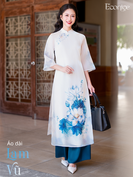 Set áo dài cách tân nữ đính kết Econice Lam Vũ