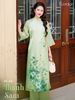 Set áo dài cách tân nữ đính kết Econice Thanh Sam