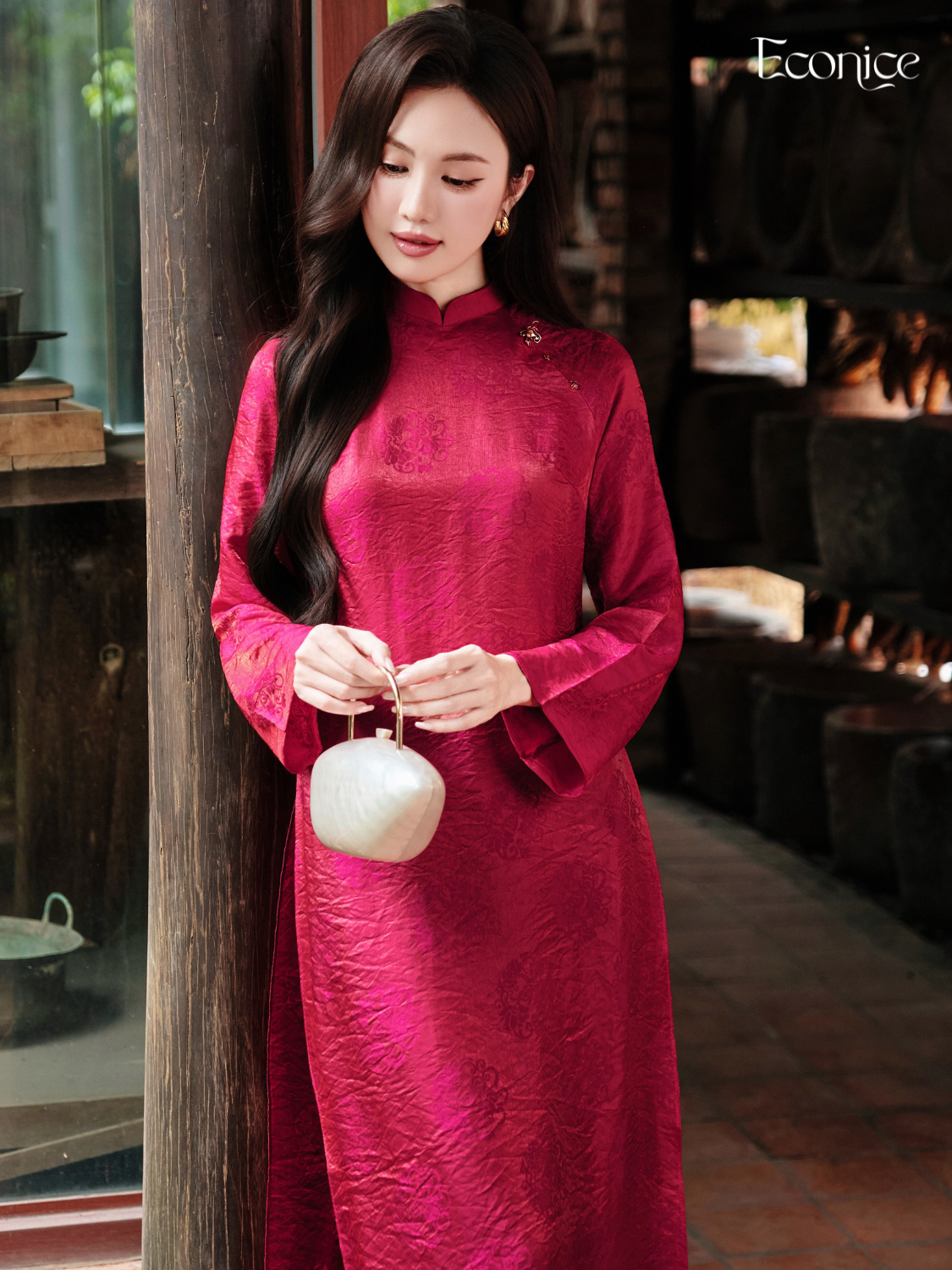 Set áo dài cách tân nữ Econice Lan Đào